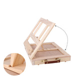 AOOKMIYA Wooden Easel Painting Easel Artist Desk Easel Portable Miniature Desk Folding Easel Table Box Oil Paint Accessories Art Supplies