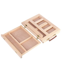 AOOKMIYA Wooden Easel Painting Easel Artist Desk Easel Portable Miniature Desk Folding Easel Table Box Oil Paint Accessories Art Supplies