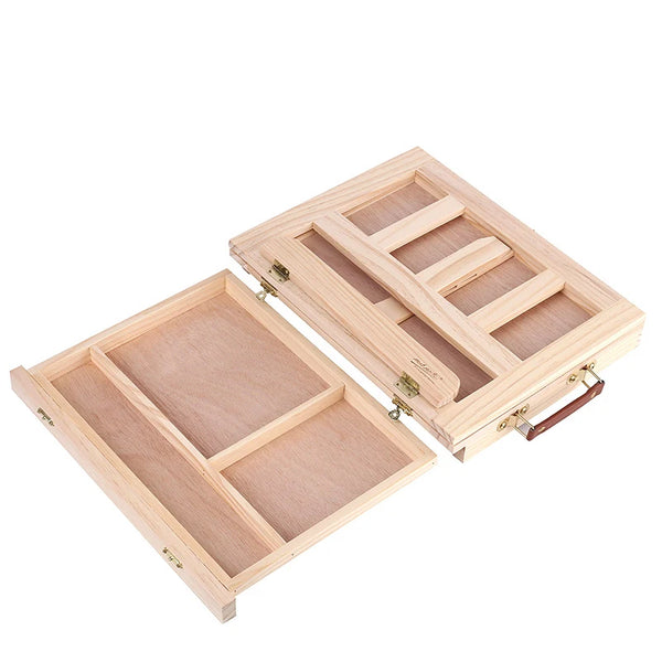 Wooden Easel Painting Easel Artist Desk Easel Portable Miniature Desk  Folding Easel Table Box Oil Paint
