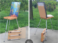 AOOKMIYA Wooden Easel Portable Folding Table Easel for Drawing Oil Paint Aluminum Alloy Sketch Painting Easel for The Artist Art Supplies