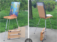 AOOKMIYA Wooden Easel Portable Folding Table Easel for Drawing Oil Paint Aluminum Alloy Sketch Painting Easel for The Artist Art Supplies