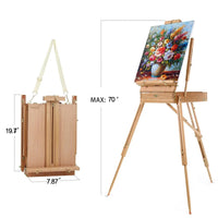 AOOKMIYA Wooden Easel Portable Folding Table Stand Oil Painting Sketch Box Tripod Easel Painting Stand Artist With Tray Art Supplies