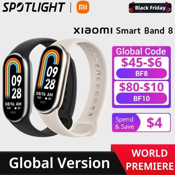 [World Premiere] Global Version Xiaomi Band 8 1.62'' AMOLED Ultra Long Battery Life 16 Days Smart Bracelet 150+ Sport Modes