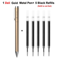 Xiaomi Deli Metal Sign Pen Pens Gold / Silver Gel Pen 0.5mm Refills PREMEC Smooth Refill MiKuni Japan Ink Black School Mi Pen