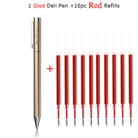 Xiaomi Deli Metal Sign Pen Pens Gold / Silver Gel Pen 0.5mm Refills PREMEC Smooth Refill MiKuni Japan Ink Black School Mi Pen