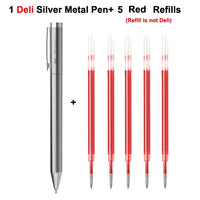 Xiaomi Deli Metal Sign Pen Pens Gold / Silver Gel Pen 0.5mm Refills PREMEC Smooth Refill MiKuni Japan Ink Black School Mi Pen