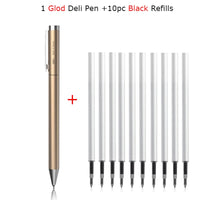 Xiaomi Deli Metal Sign Pen Pens Gold / Silver Gel Pen 0.5mm Refills PREMEC Smooth Refill MiKuni Japan Ink Black School Mi Pen