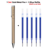 Xiaomi Deli Metal Sign Pen Pens Gold / Silver Gel Pen 0.5mm Refills PREMEC Smooth Refill MiKuni Japan Ink Black School Mi Pen