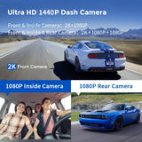 Xiaomi MIJIA 3 Channel Dash Cam Front Inside Rear 3 Way Car Dash Camera Dual Channel With GPS WiFi IR Night Vision Camcorder