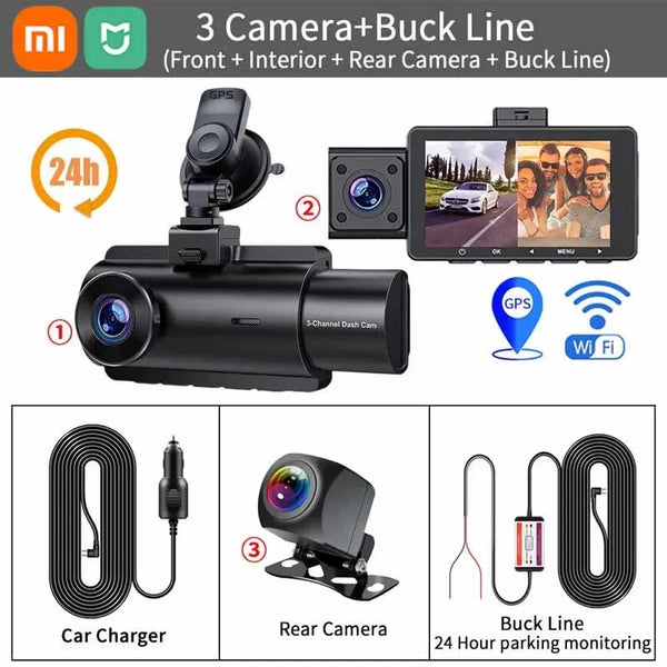 Dual 1080P Dash Cam, Triple Front Cabin Rear Car Camera,Loop Dash Camera  with Infrared Night Vision,24hr Motion Detection Parking Mode,G Sensor  Accident Record - China Car Video Recorder, Diriving Recorder Video