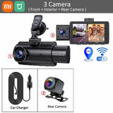 Xiaomi MIJIA 3 Channel Dash Cam Front Inside Rear 3 Way Car Dash Camera Dual Channel With GPS WiFi IR Night Vision Camcorder