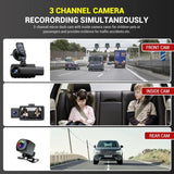 Xiaomi MIJIA 3 Channel Dash Cam Front Inside Rear 3 Way Car Dash Camera Dual Channel With GPS WiFi IR Night Vision Camcorder