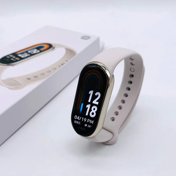 Xiaomi-pulsera inteligente Mi Band 8, accesorio deportivo resistente al  agua con Pantalla AMOLED de 7 colores, control del ritmo cardíaco, oxígeno  en sangre y Bluetooth, 5AM - AliExpress