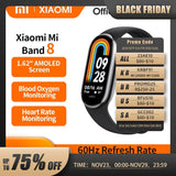 Xiaomi Mi Band 8 Smart Bracelet AMOLED Screen Blood Oxygen Fitness Traker Heart Rate Monitor Waterproof Long Battery Life