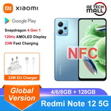 Xiaomi Redmi Note 12 5G Global Version 128GB/256GB Snapdragon 4 Gen 1 Processor 6.67" 120Hz AMOLED DotDisplay 5000mAh 48MP NFC