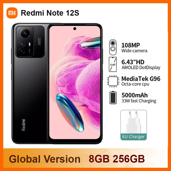 Global Version Xiaomi Redmi Note 12S 8GB 256GB Helio G96 6.43 AMOLED  DotDisplay 108MP Camera 90Hz 33W Fast Charging - AliExpress