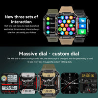 Xiaomi Rugged Military Smart Watch Men For Android IOS Ftiness Watches Ip68 Waterproof 1.85'' AI Voice Bluetooth Call Smartwatch