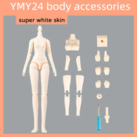 YMY22 Body Obitsu24 22cm Moveable Joints girl Doll for GSC, Blyth,ICY,1/6 Bjd Doll Head Figure Replacement Hand Toy Accessories