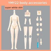 YMY22 Body Obitsu24 22cm Moveable Joints girl Doll for GSC, Blyth,ICY,1/6 Bjd Doll Head Figure Replacement Hand Toy Accessories