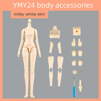 YMY22 Body Obitsu24 22cm Moveable Joints girl Doll for GSC, Blyth,ICY,1/6 Bjd Doll Head Figure Replacement Hand Toy Accessories