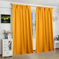 Yellow and white cloth bag pole curtains, polyester fiber living room, office warehouse, dustproof decorative fabric