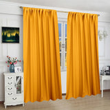 Yellow and white cloth bag pole curtains, polyester fiber living room, office warehouse, dustproof decorative fabric