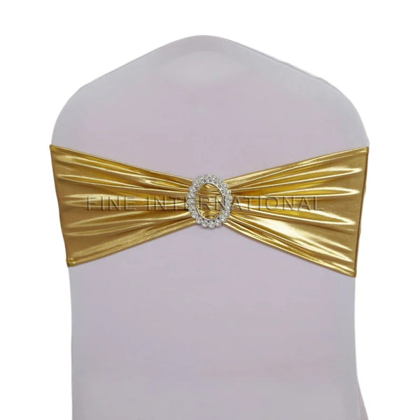 metallic gold chair sash/band with plastic buckle