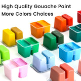 HIMI Gouache Paint Set, 112 Colors x 12g Twin Jelly Cup Design in a Carrying ...