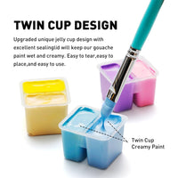 Twin Cup Jelly Gouache Paint Set, 112 Colors 12g, Jelly Cup Design, Gouache P...