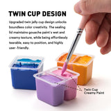 Twin Cup Jelly Gouache Paint Set, 48 Colors 12g, Jelly Cup Design, Non Paint ...