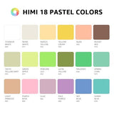 HIMI Pastel Gouache Paint Set, 18 Pastel Colors x 30ml/1oz with 3 Brushes & a