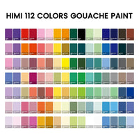 HIMI Gouache Paint Set, 112 Colors x 12g Twin Jelly Cup Design in a Carrying ...