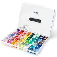 HIMI Gouache Paint Set, 112 Colors x 12g Twin Jelly Cup Design in a Carrying