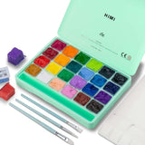 HIMI Gouache Paint Set, 24 Colors x 30ml/1oz 27 Piece LightGreen Case