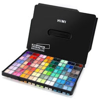 HIMI Gouache Paint Set, 112 Colors x 12g Twin Jelly Cup Design in a Carrying