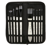 AOOK Acrylic Paint Brush Set, Nylon Hair Brushes for All Purpose Oil Watercolor Painting Artist Professional Kits (15Pgray)