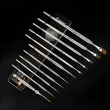 11Pcs/Set Wolf Hair Long rod Paint Brushes Set Transparent Artist Paint Brush for Acrylic Gouache Oil Watercolor Art Supplies