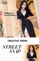 AOOKDRESS spring/summer dress new commuter temperament show slim slim asymmetrical low-breasted V-neck medium-length windshield jacket tide girl