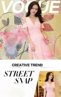 AOOKDRESS summer dress new Korean version of the famous style temperament v collar thin wrap chest sexy open-cut chiffon dress long skirt