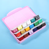 18 Colors Jelly Cup Gouache Paint Set 30ml Non-Toxic Gouache Watercolor Paints Portable Case Design for Artist Student Sationery