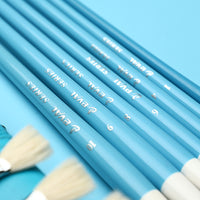 AOOKMIYA  18 pcs/set Art supplies gouache oil painting dedicated acrylic painting brush Blue long birch rod Mixed hair paint brush