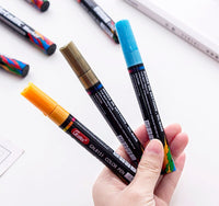 1Pcs oil-based Paint Metal Marker Pens Sharpie 3.0mm Gold Silver Ceramic Rock Glass Porcelain Mug Wood Fabric Canvas Painting