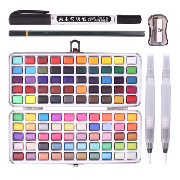 Watercolor Set Of 50 With Brush  Watercolor paint set, Paint set, Watercolor  kit