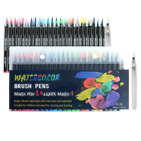 Watercolor Brush Pen Set, Soft Brush Tip Calligraphy Markers, 10 Assorted  Colors, Blendable Art Markers For Coloring Books, Drawing And Writing