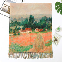 AOOKMIYA2020 Luxury brand women winter cashmere scarf shawl Digital painted shawl Van Gogh oil painting pashmina ladies Blanket scarf