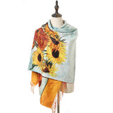 AOOKMIYA2020 Luxury brand women winter cashmere scarf shawl Digital painted shawl Van Gogh oil painting pashmina ladies Blanket scarf