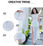 AOOKDRESS summer dress new famous wind commuter temperament hair stitching thin pure white chiffon dress long skirt