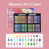 AOOKMIYA 24/36/48 kuelox óleo macio pastel desenho lavável profissional clássico macaron morandi artista crayon pintura vara para o presente