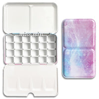 24/48 Grids Starry Empty Palette Painting Storage Iron Tins Paint Tray Box with Half Pans For Watercolor/Oil/ Acrylic Paints