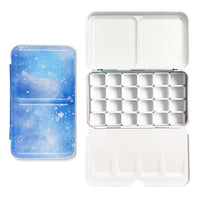 24/48 Grids Starry Empty Palette Painting Storage Iron Tins Paint Tray Box with Half Pans For Watercolor/Oil/ Acrylic Paints